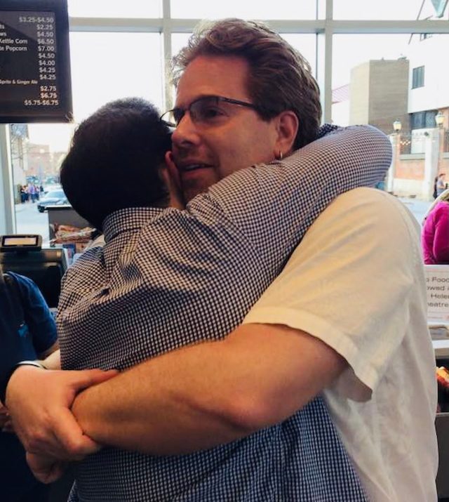 Scott hugging Sam